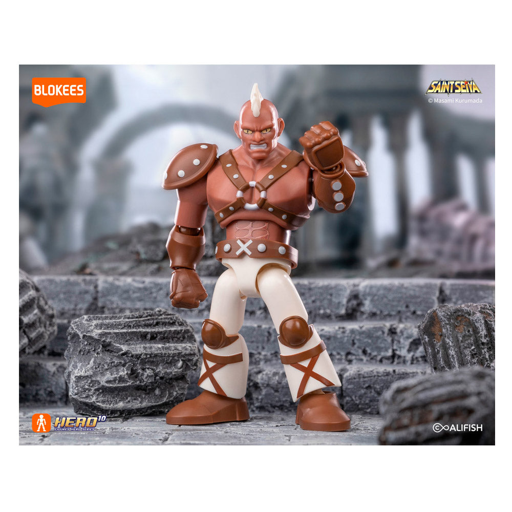 Figura Blokees de coleccion sorpresa Saint Seiya colección con armadura marrón y blanca