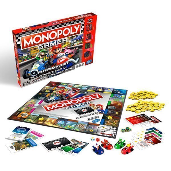 Juego de mesa monopoly gamer mario kart chile edición Hasbro con tablero, fichas y monedas