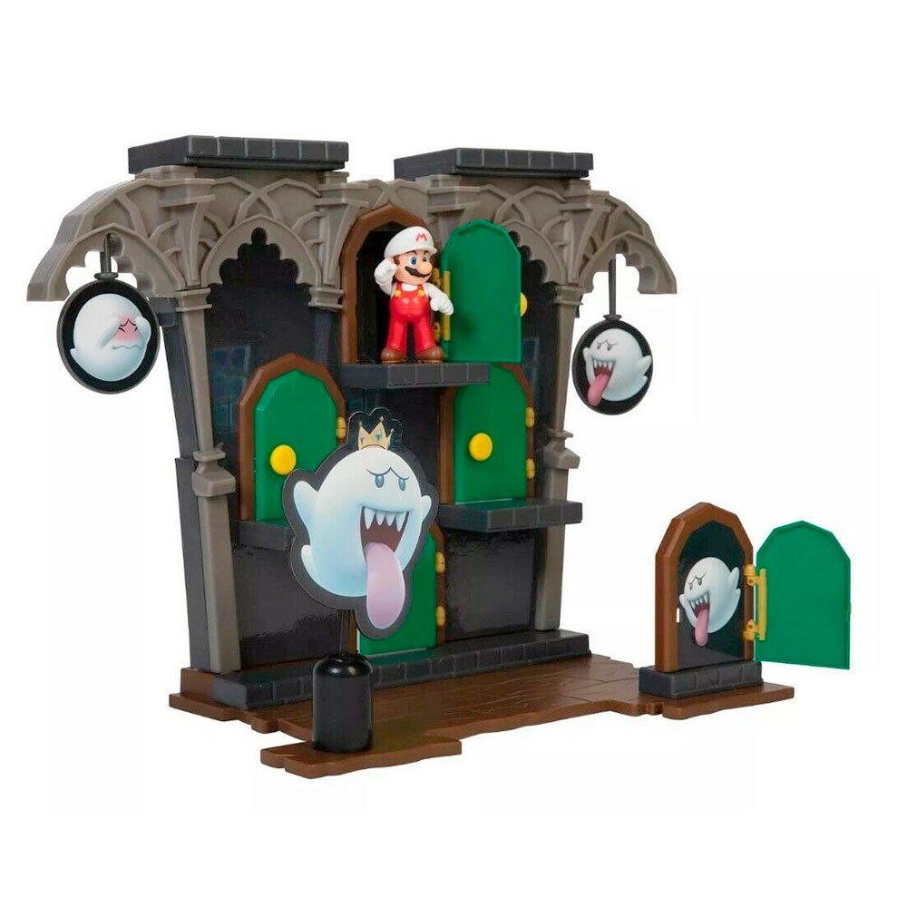 Playset Super Mario mansión Boo de JAKKS Pacific con figuras y puertas para juego interactivo