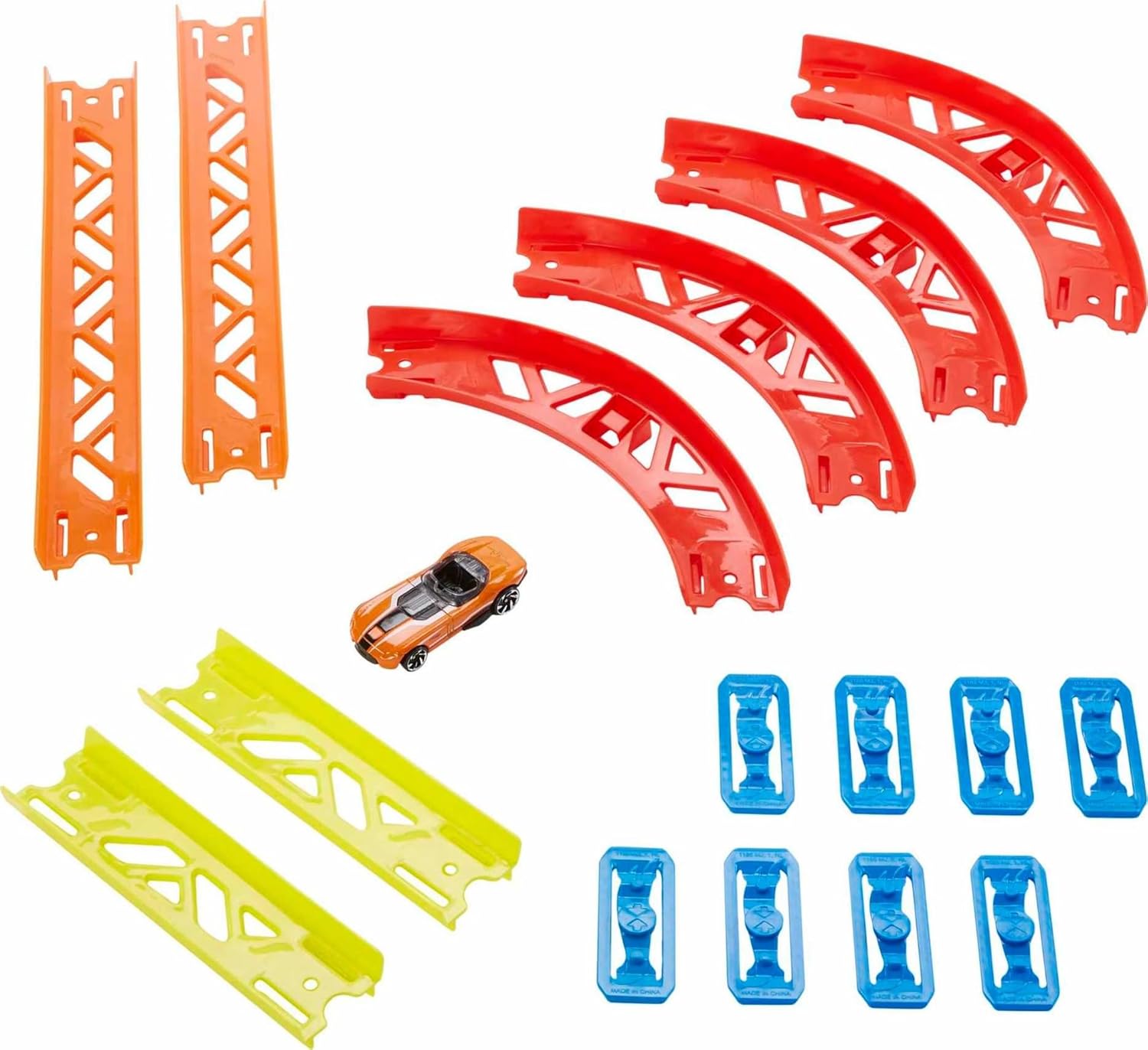 HOTWHEELS TRACK BUILDER CONJUNTO DE CURVAS PREMIUM - MATTEL