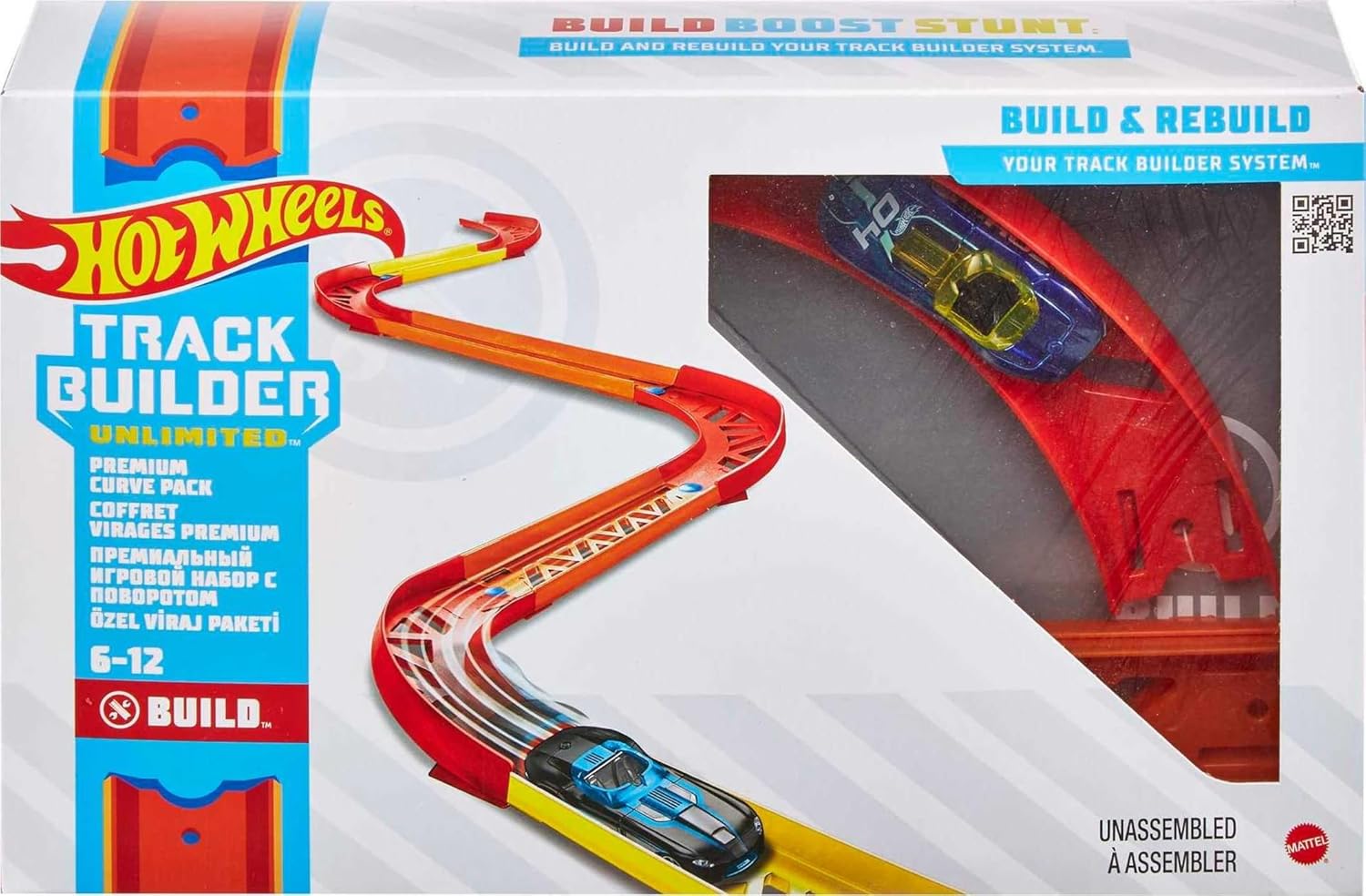 HOTWHEELS TRACK BUILDER CONJUNTO DE CURVAS PREMIUM - MATTEL