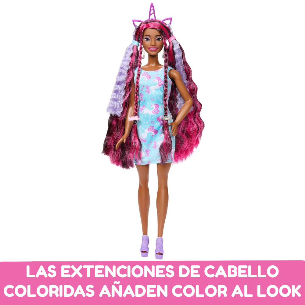 BARBIE CABELLO EXTRA LARGO FUN & FANCY HAIR CASTAÑA| MATTEL