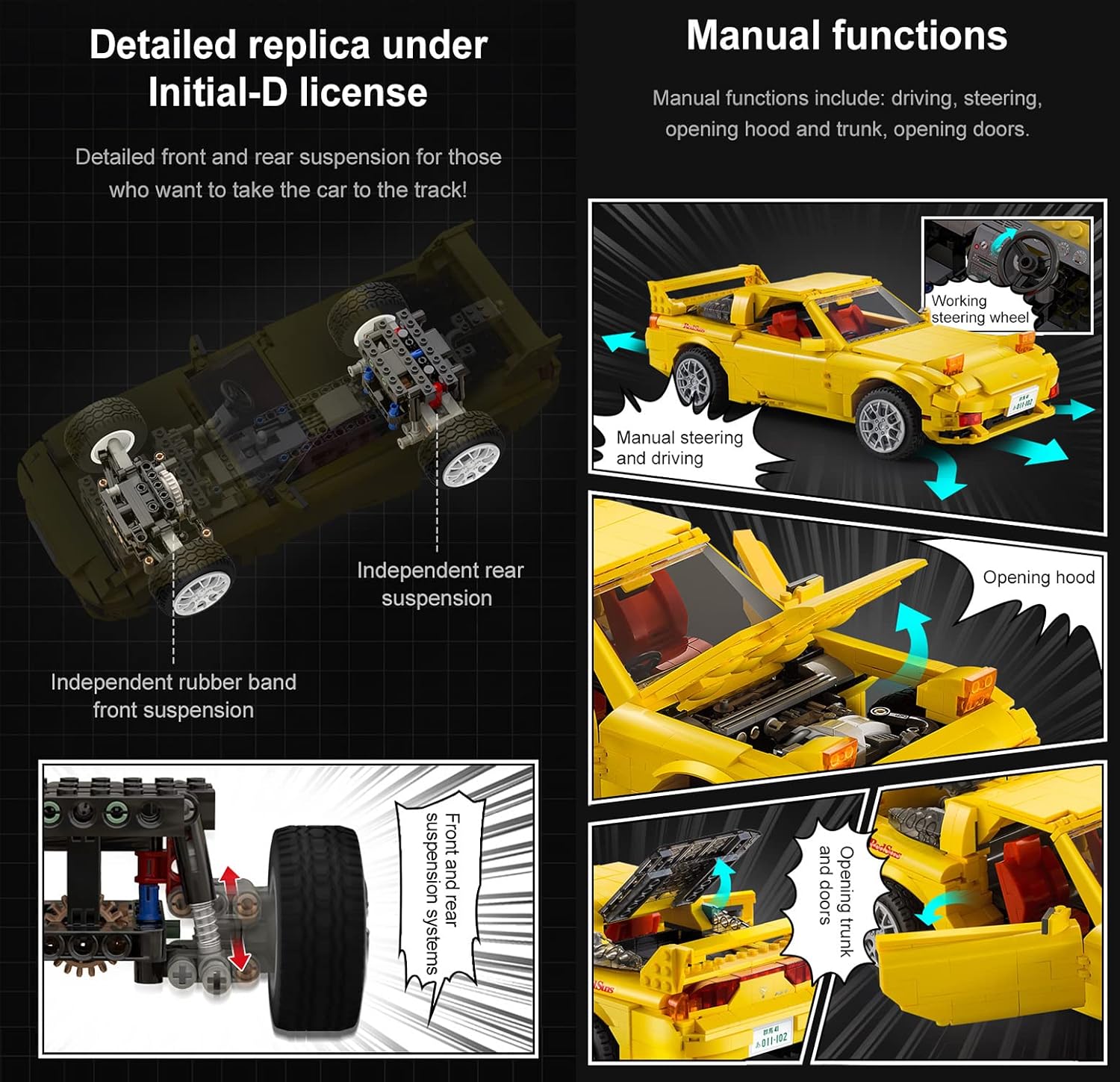 INITIAL D MAZDA FD35 RX-7 ARMABLE 1:12 (1655 PIEZAS) CADA