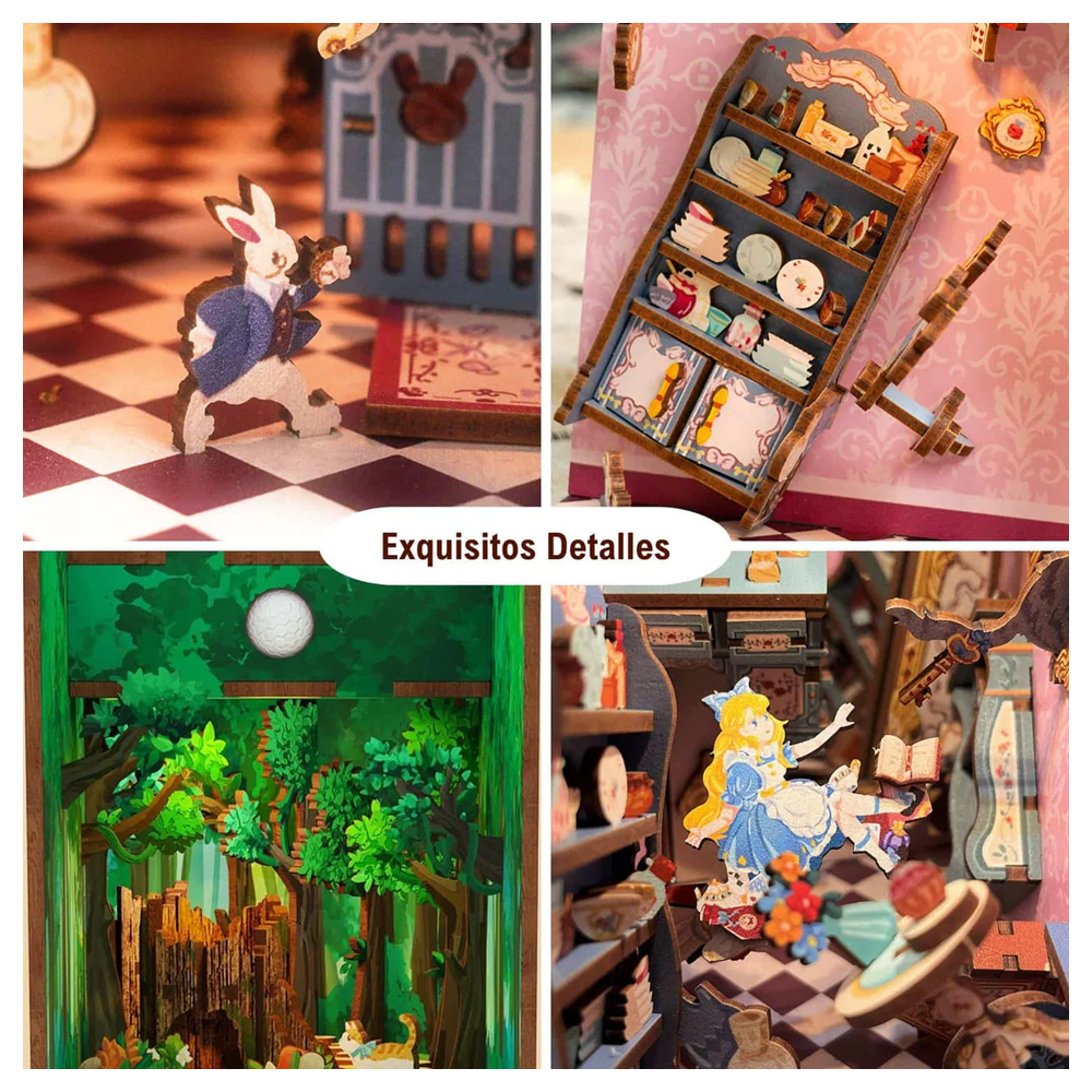 SEPARADOR SUJETA LIBROS ALICE WONDERLAND PUZZLE 3D | TONECHEER