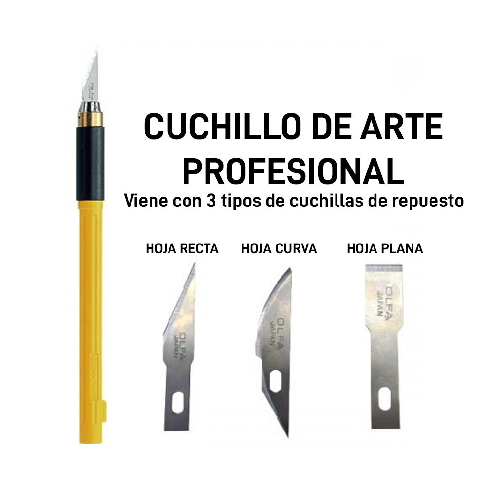 ART KNIFE HERRAMIENTA DE CORTE PRO 3 CUCHILLAS 157B | OLFA - IRION Juguetería - 
