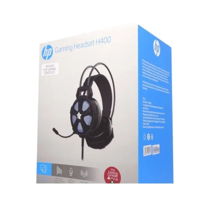 AUDÍFONO HP H400 NEGRO LED AZUL USB 2.0 - IRION Juguetería - 