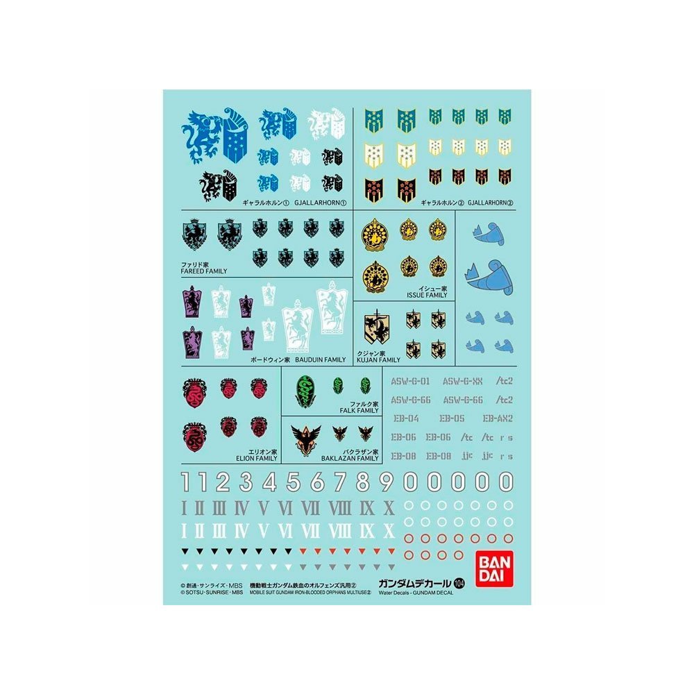 BANDAI GD104 GUNDAM DECAL MOBILE SUIT GUNDAM IRON-BLOODED ORPHANS #2 - IRION Juguetería - 