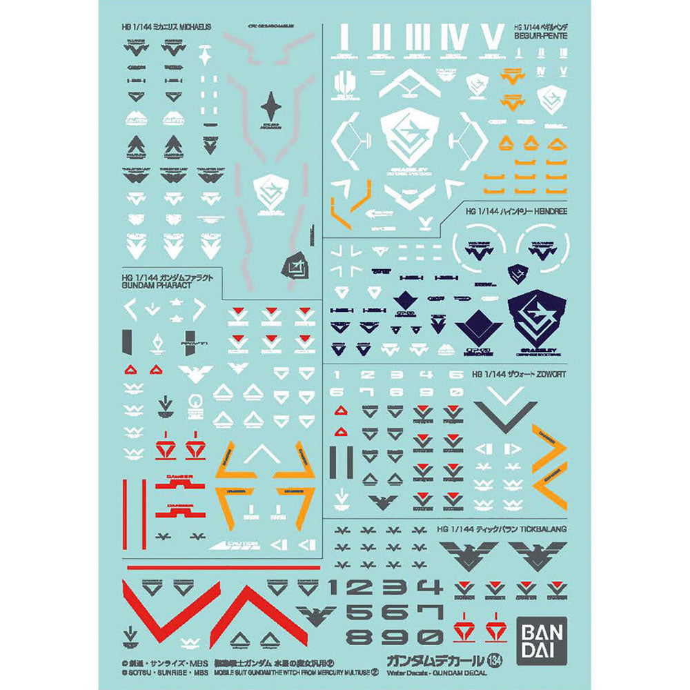 BANDAI GD134 GUNDAM DECAL THE WITCH FROM MERCURY 2