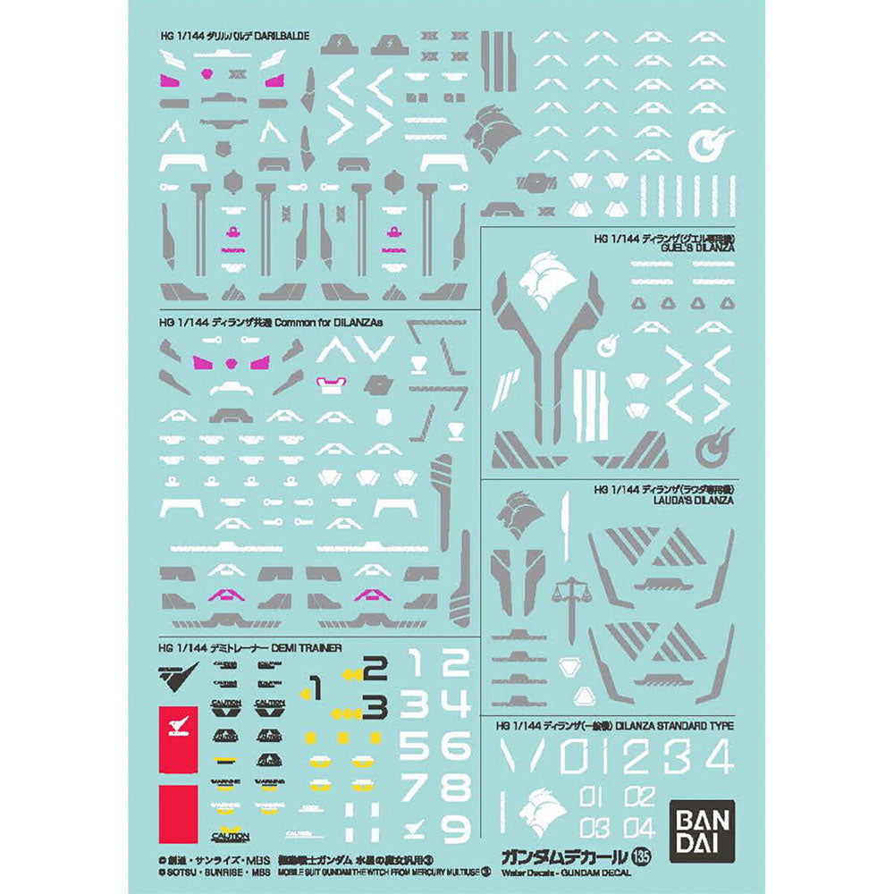 BANDAI GD135 GUNDAM DECAL THE WITCH FROM MERCURY 3