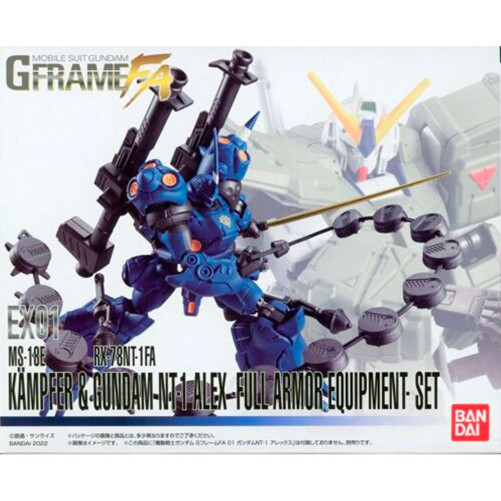 BANDAI GFRAME EX01 MS-18E KAMPFER & RX-78NT-1FA GUNDAM NT-1 ALEX-FULL ARMOR EQUIPMENT SET - IRION Juguetería - 