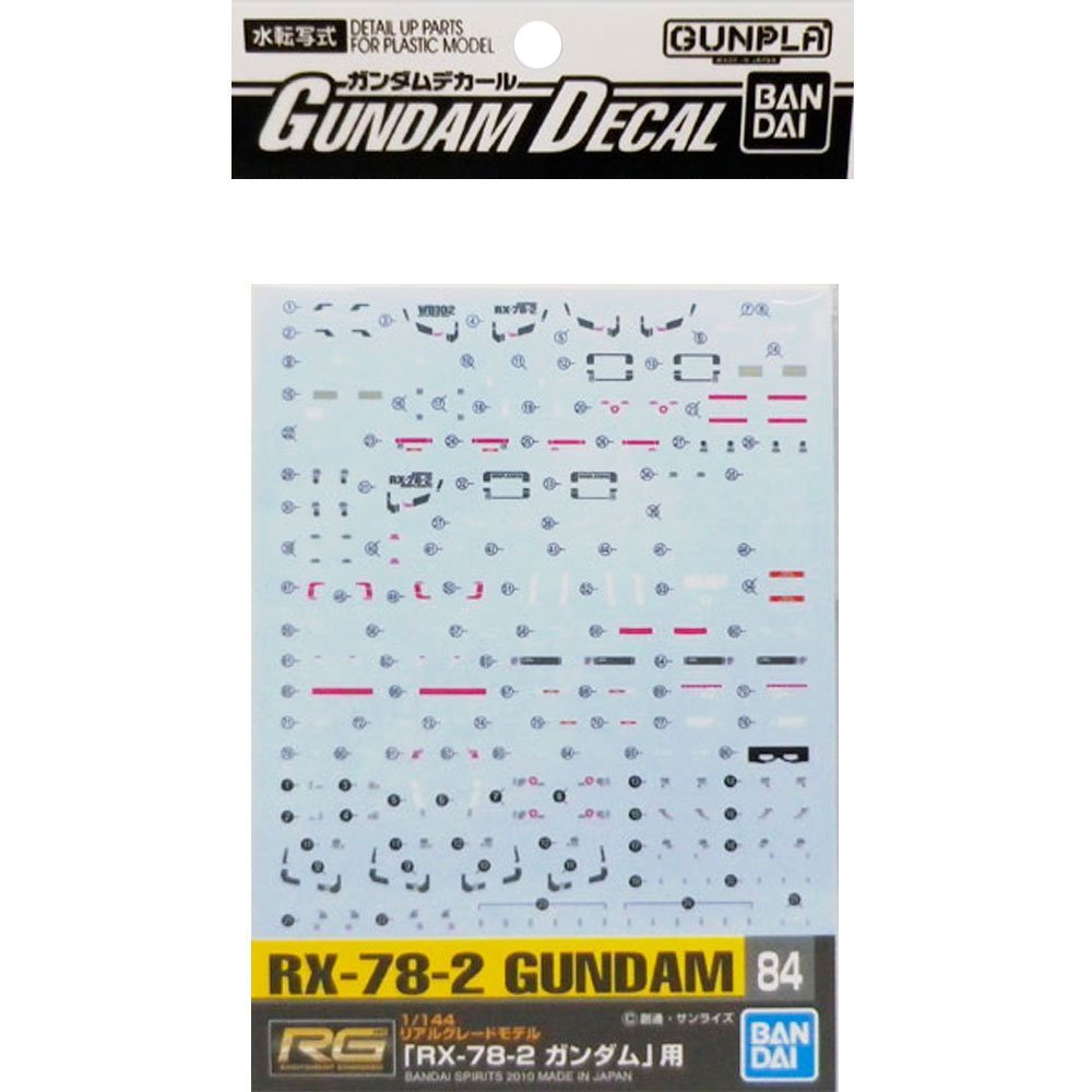 BANDAI DECAL GD84 RG RX-78-2 GUNDAM