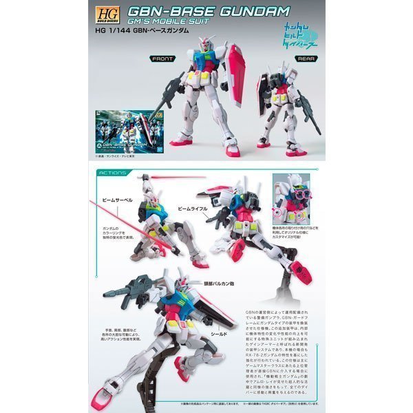 BANDAI HG MOBILE SUIT GBN-BASE GUNDAM - IRION Juguetería - 