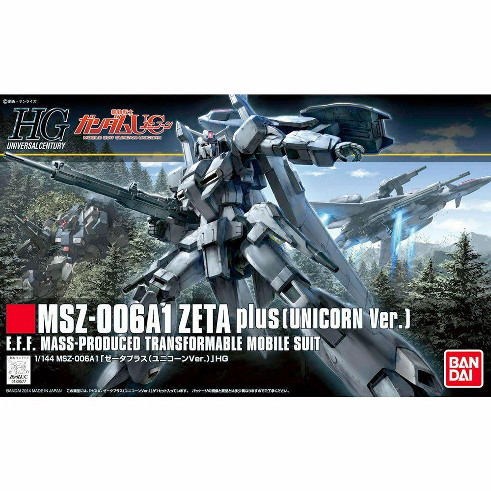 BANDAI HG MOBILE SUIT MSZ-006A1 ZETA PLUS (UNICORN VER.) - IRION Juguetería - 