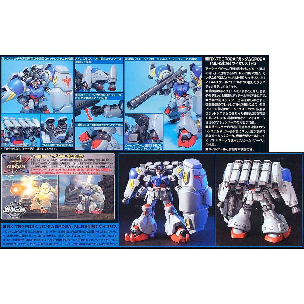 BANDAI HG MOBILE SUIT RX-78 GP02A GUNDAM GP02A TYPE-MLRS - IRION Juguetería - 