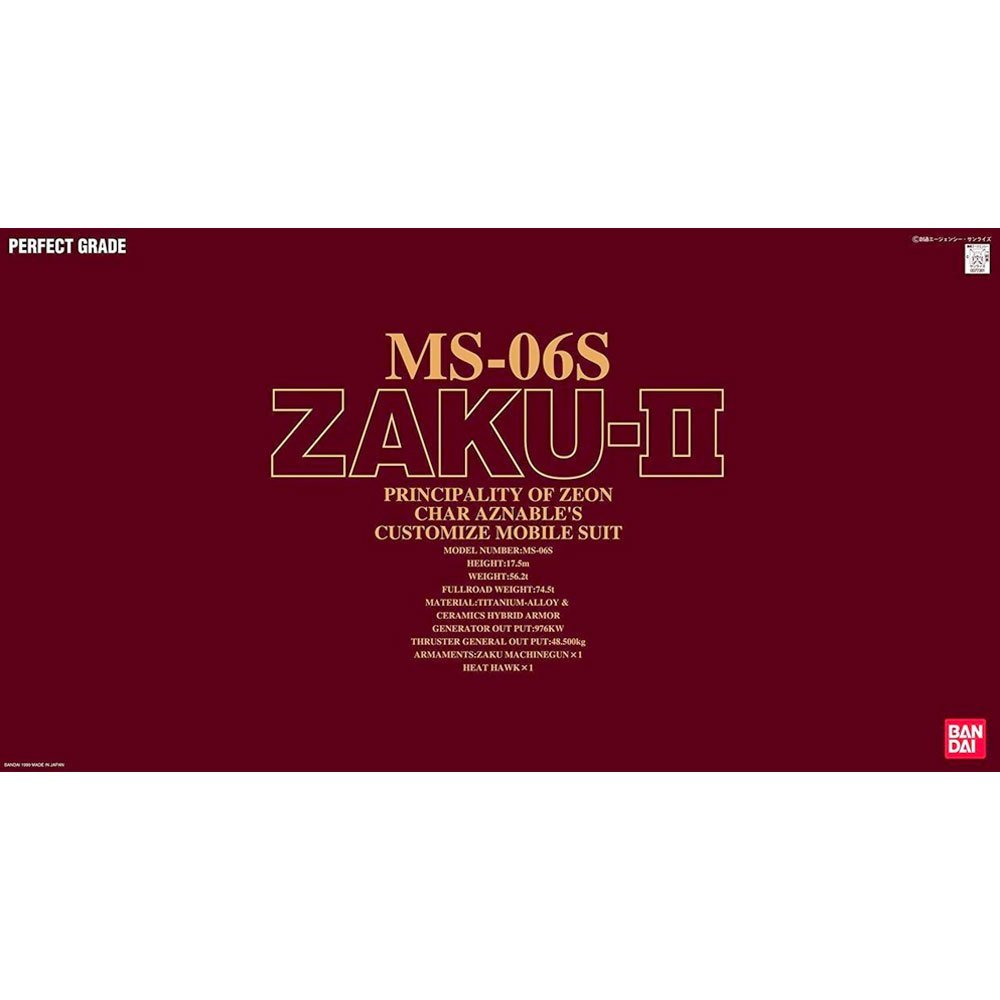BANDAI PG MOBILE SUIT MS-06S CHAR´S ZAKU II - IRION Juguetería - 