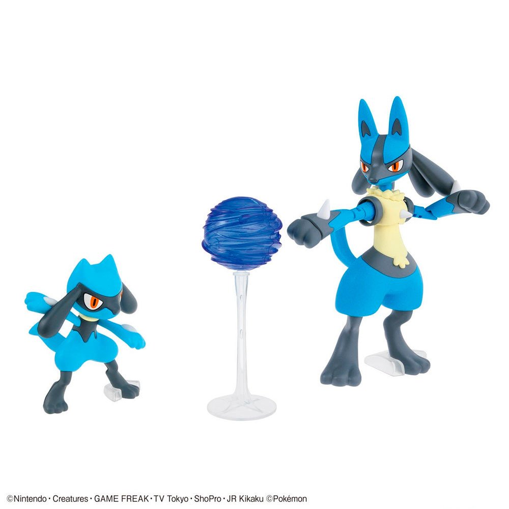 BANDAI POKEMON PLAMO COLLECTION NO.44 SELECT SERIES RIOLU AND LUCARIO - IRION Juguetería - 