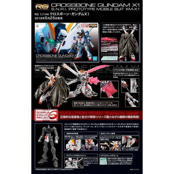 BANDAI RG MOBILE SUIT CROSSBONE GUNDAM X1 - IRION Juguetería - 