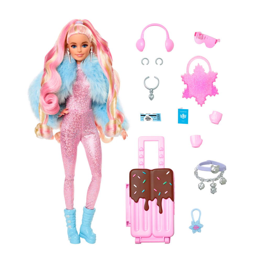 BARBIE EXTRA FLY CON ROPA DE NIEVE - IRION Juguetería - 