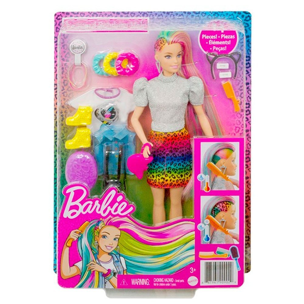BARBIE PELO ARCOIRIS LEOPARDO - IRION Juguetería - 