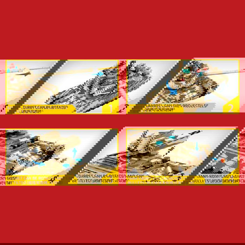 BLOQUES ARMABLES TANQUE DE DEFENSA T90S 710 PIEZAS | SEMBO - IRION Juguetería - 