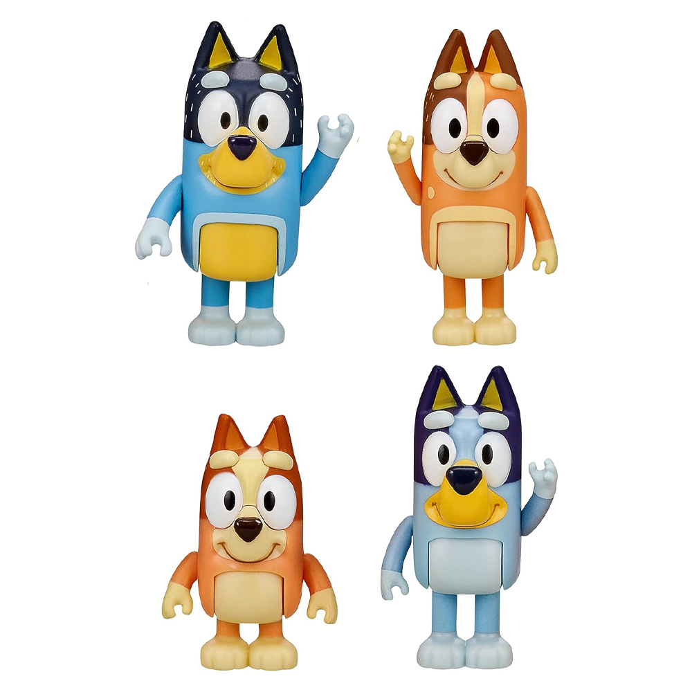 BLUEY Y SU FAMILIA SET 4 FIGURAS A | MOOSE - IRION Juguetería - 