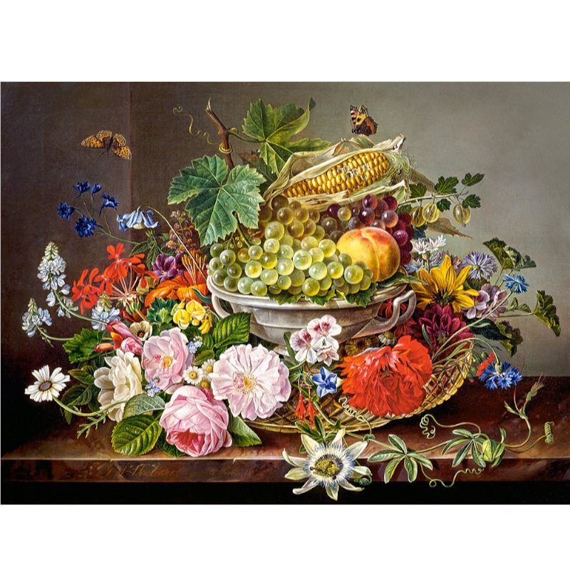 PUZZLE CASTORLAND 2000 PIEZAS STILL LIFE FLOWERS AND FRUIT BASKET