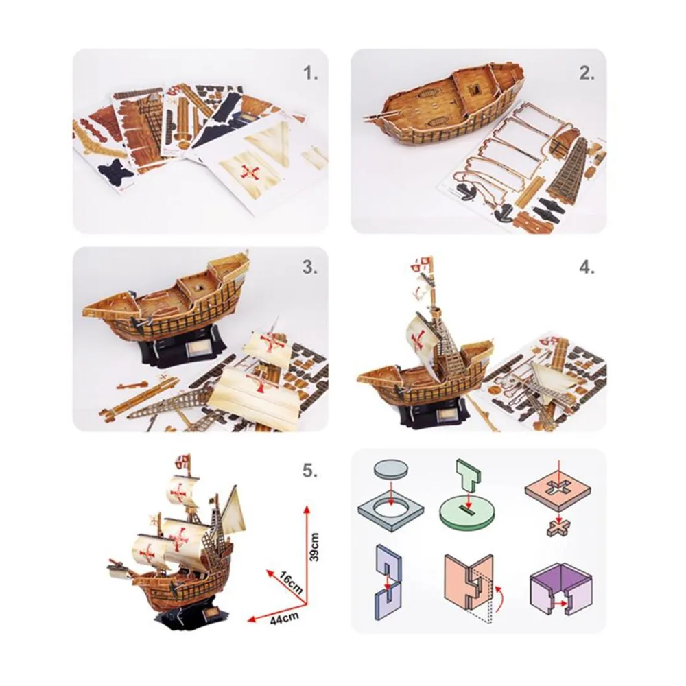 PUZZLE 3D SANTA MARIA (113 PIEZAS) | CUBICFUN