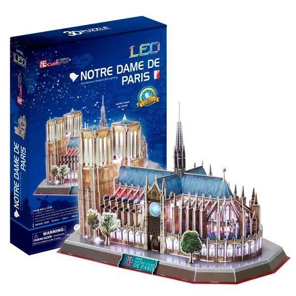 CUBICFUN LED ARCHITECTURE MODEL PUZZLE 3D NOTRE DAME DE PARIS (149 PIEZAS) - IRION Juguetería - 