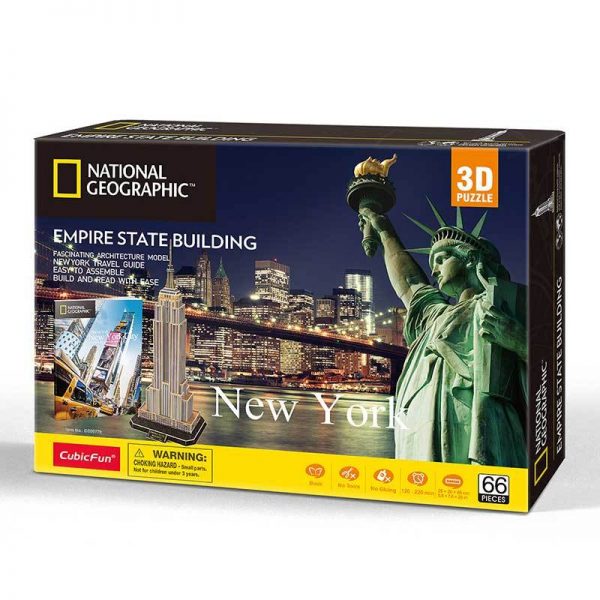 CUBICFUN NATIONAL GEOGRAPHIC EMPIRE STATE BUILDING NEW YORK (66 PIEZAS) - IRION Juguetería - 