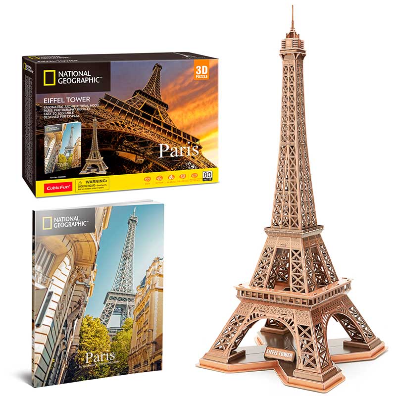CUBICFUN NATIONAL GEOGRAPHIC TORRE EIFFEL (80 PIEZAS) - IRION Juguetería - 