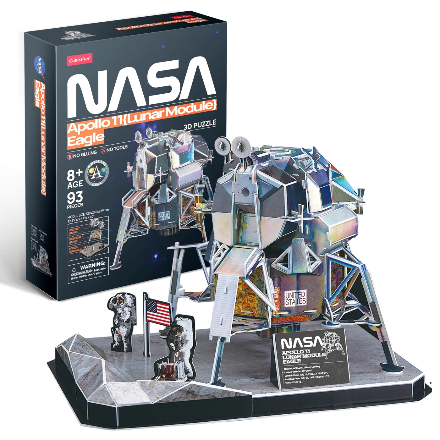 CUBICFUN PUZZLE 3D APOLLO 11 (93 PIEZAS) - IRION Juguetería - 