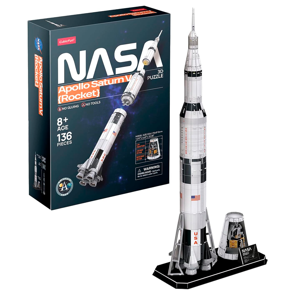 CUBICFUN PUZZLE 3D APOLLO SATURN V (136 PIEZAS) - IRION Juguetería - 