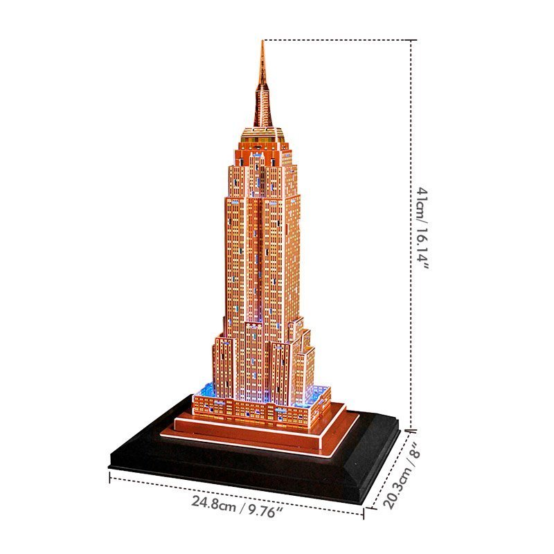 Puzzle 3D Empire State Building Cubic Fun - 24 Piezas, Cartón Pluma, Sin Pegamento, Para Niños +3 Años