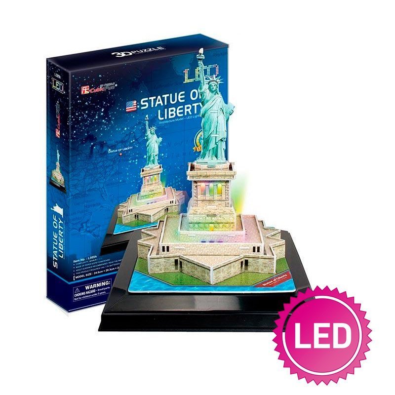 CUBICFUN PUZZLE 3D ESTATUA DE LA LIBERTAD LED (37 PIEZAS) - IRION Juguetería - 