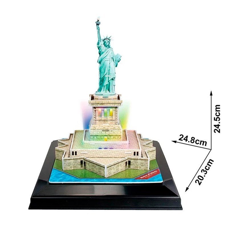 CUBICFUN PUZZLE 3D ESTATUA DE LA LIBERTAD LED (37 PIEZAS) - IRION Juguetería - 