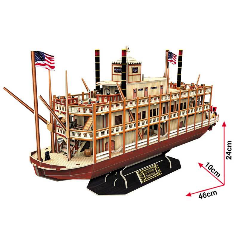 CUBICFUN PUZZLE 3D MISSISSIPPI STEAMBOAT (142 PIEZAS) - IRION Juguetería - 