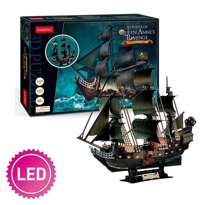 CUBICFUN PUZZLE 3D PERLA NEGRA LED (NEW QUEEN ANNE'S REVENGE) - IRION Juguetería - 