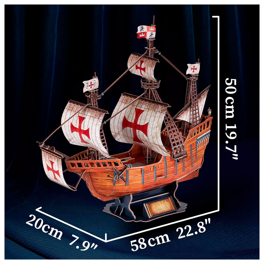 CUBICFUN PUZZLE 3D SANTA MARIA (204PIEZAS) - IRION Juguetería - 
