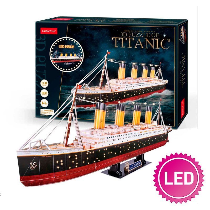 CUBICFUN PUZZLE 3D TITANIC LED (266 PIEZAS) - IRION Juguetería - 