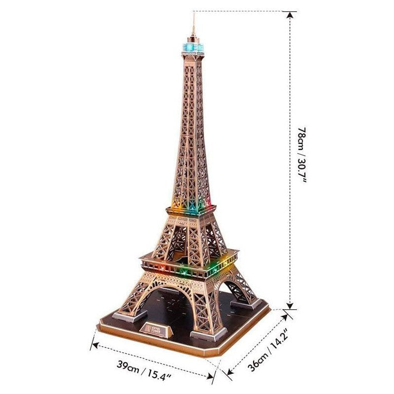 CUBICFUN PUZZLE 3D TORRE EIFFEL LED (84 PIEZAS) - IRION Juguetería - 
