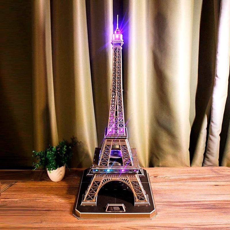 CUBICFUN PUZZLE 3D TORRE EIFFEL LED (84 PIEZAS) - IRION Juguetería - 
