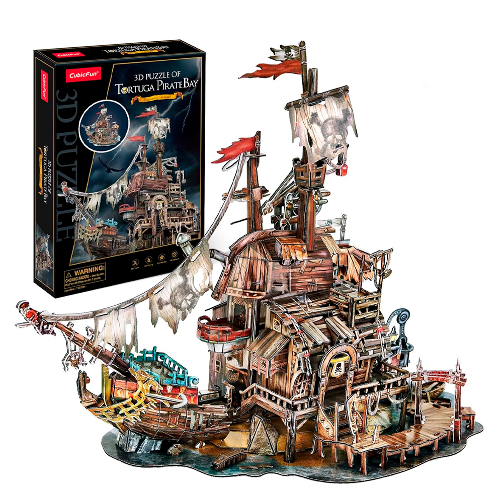 CUBICFUN PUZZLE 3D TORTUGA PIRATE BAY (218 PIEZAS) - IRION Juguetería - 