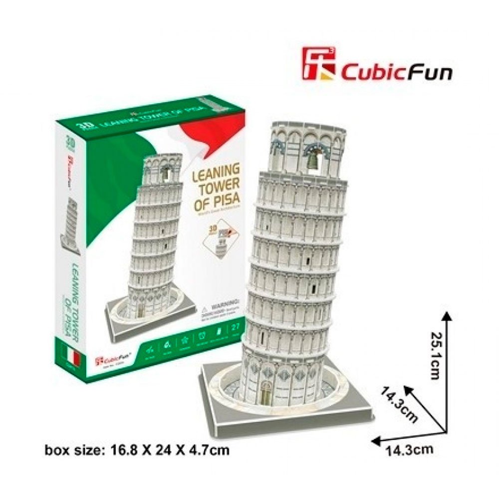 CUBICFUN WORLD´S GREAT ARCHITECTURE PUZZLE 3D LEANING TOWER OF PISA (27 PIEZAS) - IRION Juguetería - 