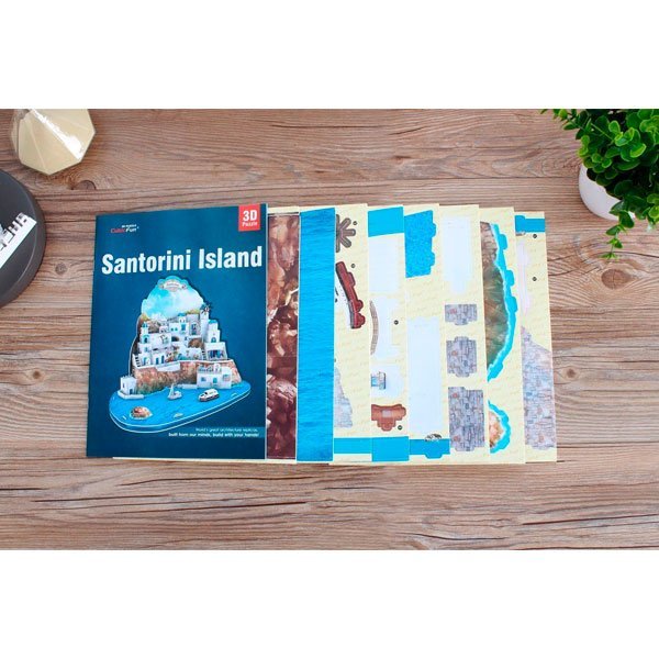 CUBICFUN WORLD´S GREAT ARCHITECTURE PUZZLE 3D SANTORINI ISLAND (129 PIEZAS) - IRION Juguetería - 