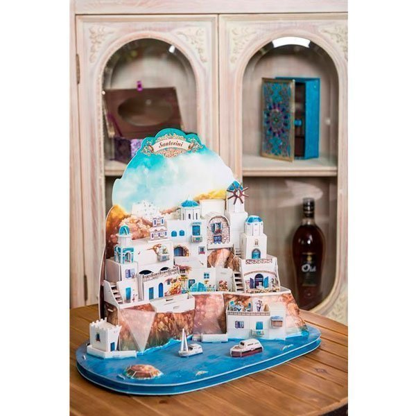 CUBICFUN WORLD´S GREAT ARCHITECTURE PUZZLE 3D SANTORINI ISLAND (129 PIEZAS) - IRION Juguetería - 