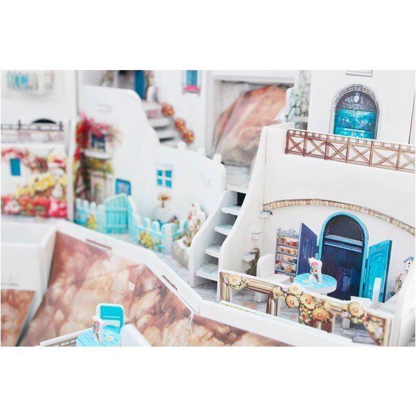 CUBICFUN WORLD´S GREAT ARCHITECTURE PUZZLE 3D SANTORINI ISLAND (129 PIEZAS) - IRION Juguetería - 