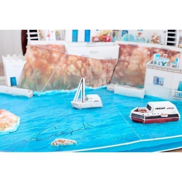 CUBICFUN WORLD´S GREAT ARCHITECTURE PUZZLE 3D SANTORINI ISLAND (129 PIEZAS) - IRION Juguetería - 