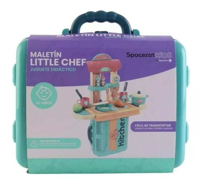 SET DE COCINA JUGUETE MALETÍN 3 EN 1 VERDE LITTLE CHEF