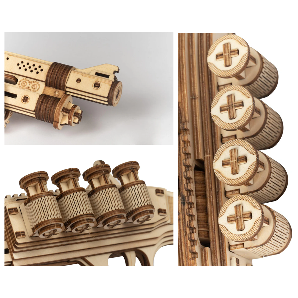 ESCOPETA DE MADERA TERMINATOR M870 ARMABLE PUZZLE 3D | ROBOTIME - IRION Juguetería - 