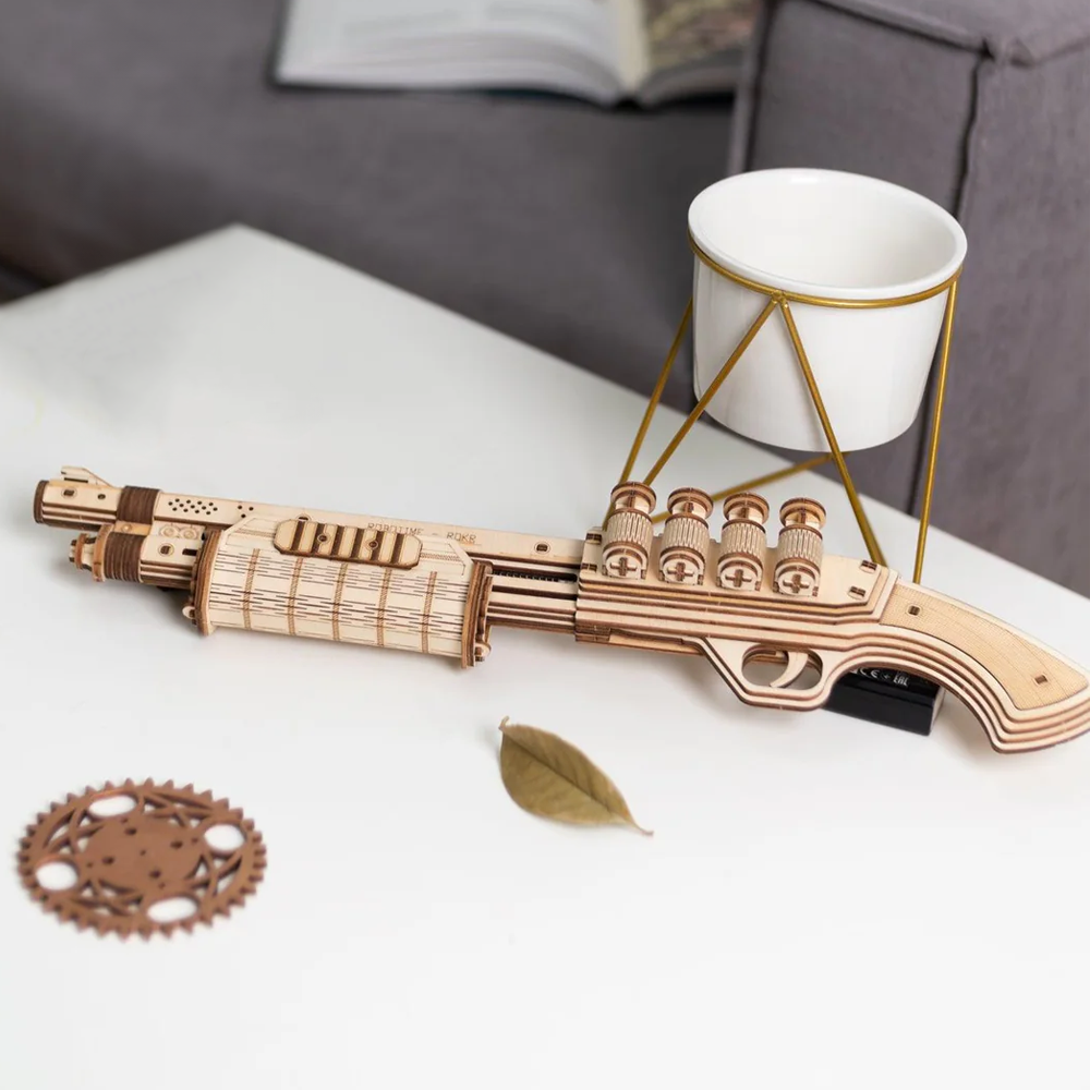 ESCOPETA DE MADERA TERMINATOR M870 ARMABLE PUZZLE 3D | ROBOTIME - IRION Juguetería - 